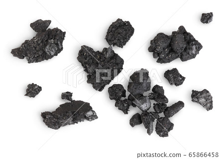 particles of charcoal isolated on white background with clipping path and full depth of field particles of charcoal isolated on white background with clipping path and full depth of field 65866458