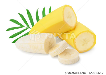half banana isolated on white background with clipping path and full depth of field. half banana isolated on white background with clipping path and full depth of field. 65866647