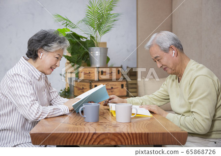 Happy senior life concept. Healthy activities in daily life of senior couple 308 65868726