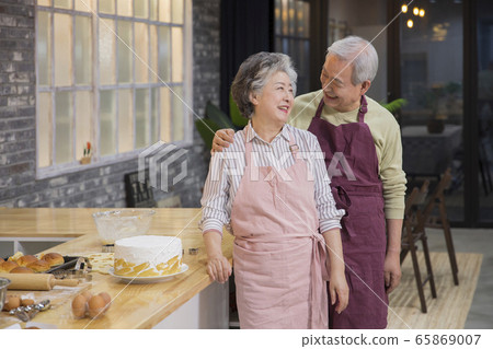 Happy senior life concept. Healthy activities in daily life of senior couple 285 Happy senior life concept. Healthy activities in daily life of senior couple 285 65869007