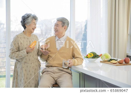 Happy senior life concept. Healthy activities in daily life of senior couple 209 Happy senior life concept. Healthy activities in daily life of senior couple 209 65869047