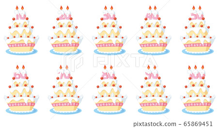 Anniversary cake icon (fresh cream) 65869451