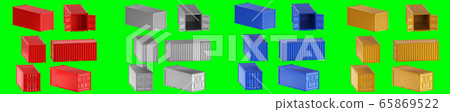 A high quality image of 20ft shipping containers on a white background. A high quality image of 20ft shipping containers on a white background. 65869522