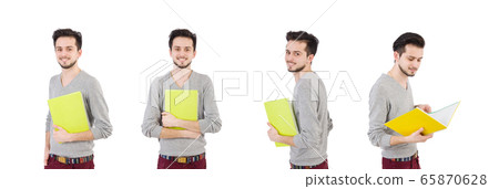 Young student isolated on the white background Young student isolated on the white background 65870628