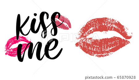 kiss me hand lettering scalable and editable 65870928