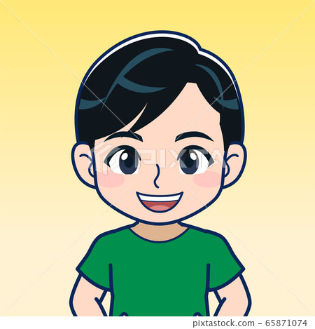 Boy in green t-shirt - Stock Illustration [65871074] - PIXTA