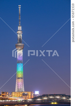 城市夜景東京晴空塔特殊照明 65871310