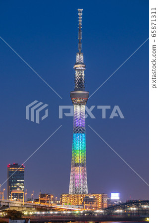 City night view Tokyo Sky Tree special lighting 65871311