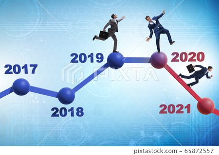 Businessman in market crash concept 65872557