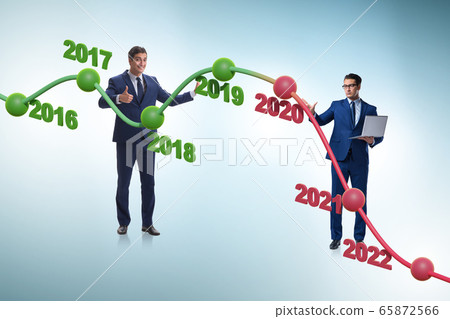 Businessman in market crash concept 65872566