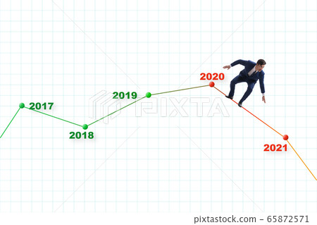 Businessman in market crash concept 65872571