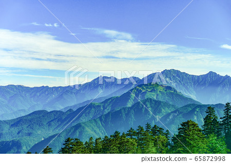 航天飛機的Norikura天際線從穗高山脈的景色 65872998