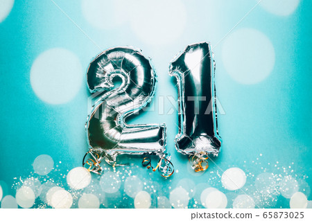 Silver Number Balloons 21 65873025