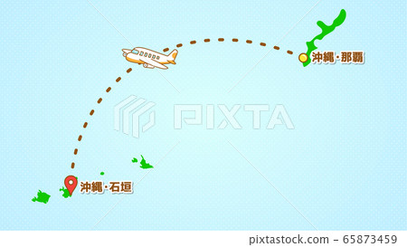 Illustration of simple airplane movement (from Naha-Ishigaki arrival) 65873459