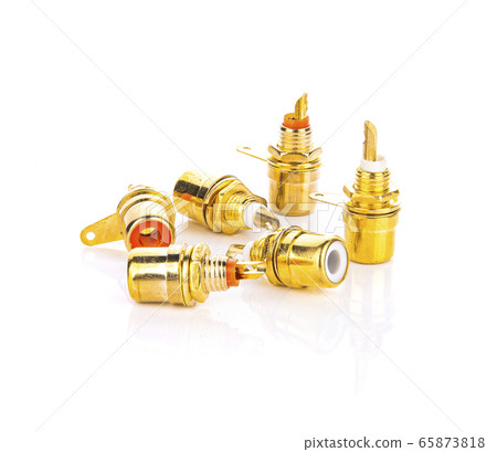 rca connector isolated on white background rca connector isolated on white background 65873818