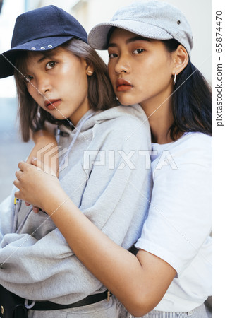 Embracing of Thai girls. Embracing of Thai girls. 65874470