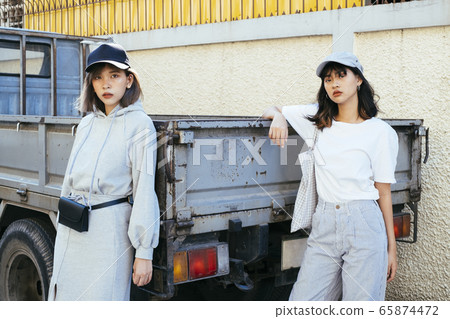 Thai best friend and the truck. 65874472