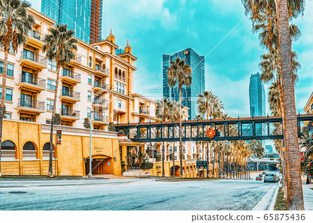 View of the Downtown of Los Angelos, in the 65875436