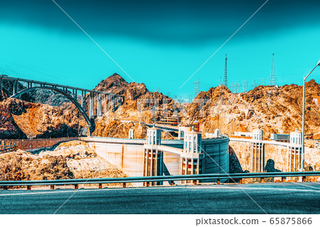 Famous and amazing Hoover Dam at Lake Mead, Nevada 65875866