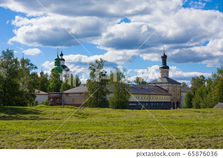 Fortress tower and wall of Kirillo-Belozersky monastery near City Kirillov, Vologda region Fortress tower and wall of Kirillo-Belozersky monastery near City Kirillov, Vologda region 65876036