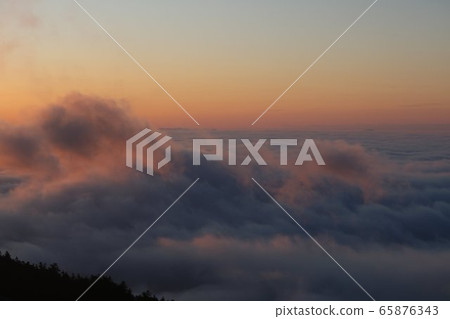 Scenery of the sea of clouds at dawn on Shibutoge Route 292 65876343
