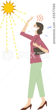 Illustration vector where the mask gets damp in summer 65877089