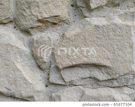 Gray stone wall background, mosaic stonewall 65877104