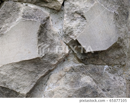 Gray stone wall background, mosaic stonewall 65877105