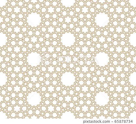 Seamless arabic geometric ornament in brown Seamless arabic geometric ornament in brown 65878734