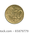 10 Euro cents coin of the Finland isolated on a white background. 65879779