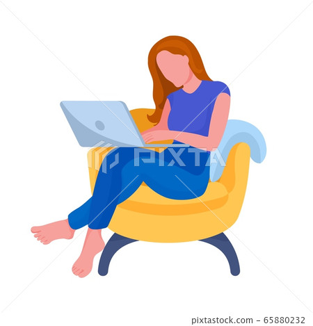 Person At Computer Cartoon