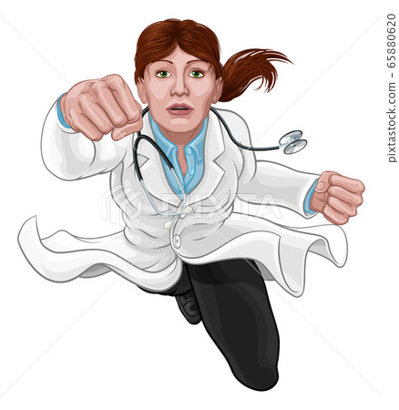 Doctor Woman Super Hero Medical Concept Doctor Woman Super Hero Medical Concept 65880620