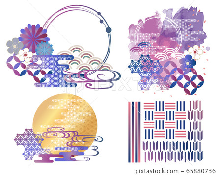 Japanese Pattern Background Material Retro Pop Japan Title 65880736