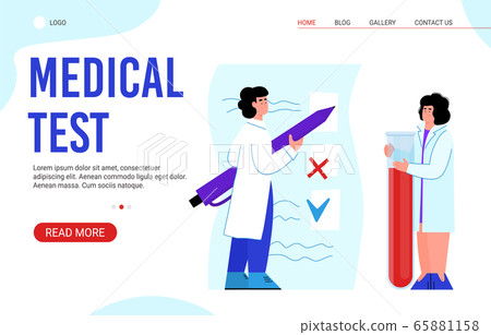 Vector template for a medical analysis page for web design. 65881158