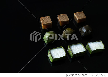 Malaysian food. chocolate jelly, kuih koci, and Malaysian food. chocolate jelly, kuih koci, and 65881722