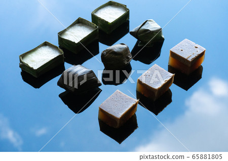 Malaysian food. chocolate jelly, kuih koci, and Malaysian food. chocolate jelly, kuih koci, and 65881805