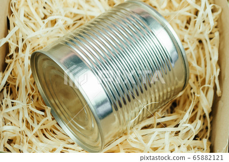 Food donation - canned food in a corton box, top Food donation - canned food in a corton box, top 65882121
