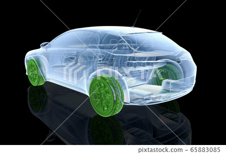 X-ray car with green wheels 65883085