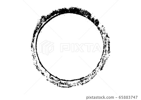 black chalk hand drawing as circle shape on white background (vector) 65883747