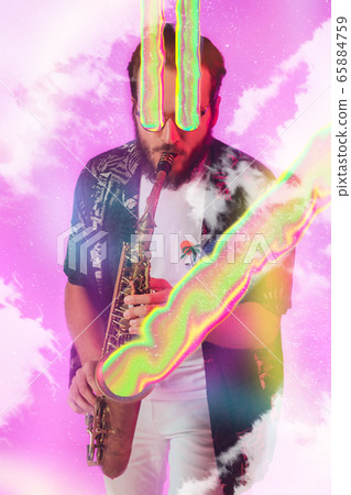 Trendy artwork, modern design. Contemporary art collage. Summertime concept. Trendy artwork, modern design. Contemporary art collage. Summertime concept. 65884759