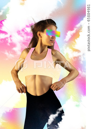 Trendy artwork, modern design. Contemporary art collage. Summertime concept. Trendy artwork, modern design. Contemporary art collage. Summertime concept. 65884981