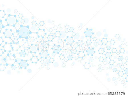 Molecular background. Technology hexagon structure, connecting lines and dots molecular grid, science network graphic vector texture Molecular background. Technology hexagon structure, connecting lines and dots molecular grid, science network graphic vector texture 65885379