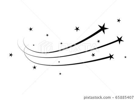 Magic star dust trail, star glitter vector shoot of comet. Flying meteorite stardust 65885407