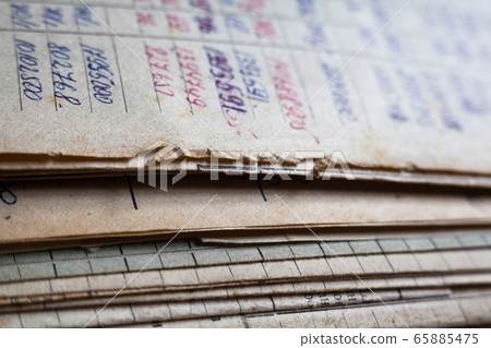 Old paper documents in the archive Old paper documents in the archive 65885475