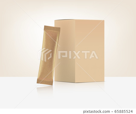 3D Glossy Stick sachet Front and Back with paper 65885524