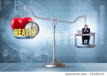 Concept of balance between work and health 65886207