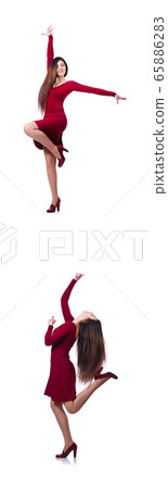 Woman dancing isolated on the white Woman dancing isolated on the white 65886283