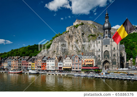 View of picturesque Dinant town. Belgium 65886376