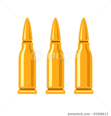 set of combat cartridge for a rifle on a white background. flat vector illustration set of combat cartridge for a rifle on a white background. flat vector illustration 65886615