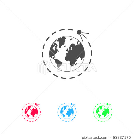 Satellite icon flat 65887170